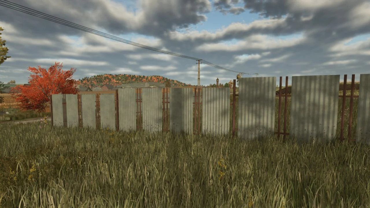 FS25 Corrugated Iron Fence V1.0 Objects Mod FS25 Mod Free Download