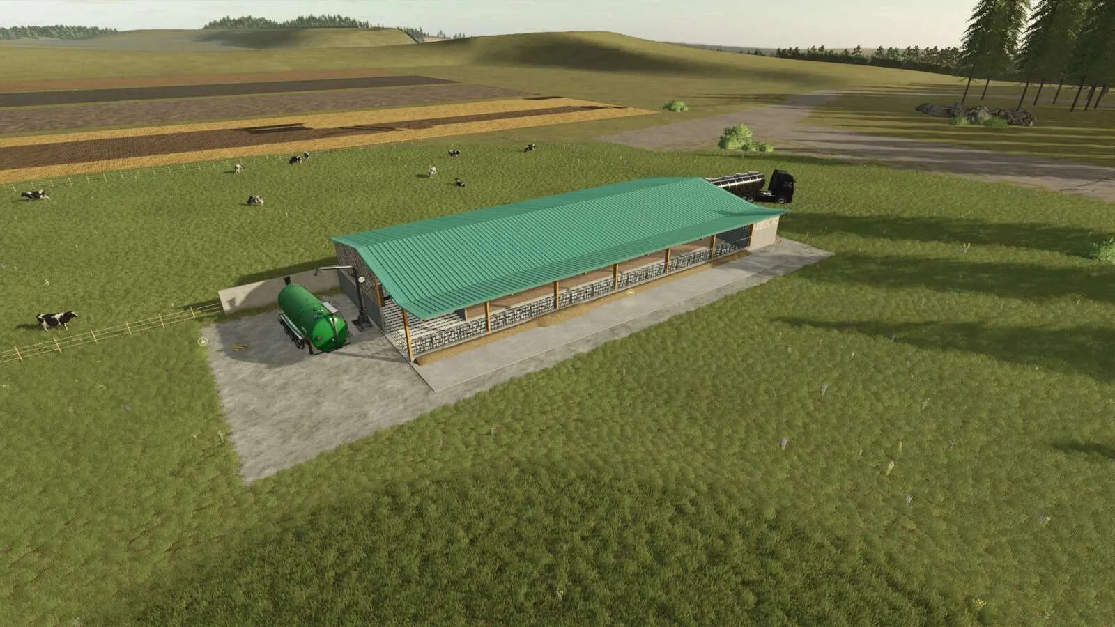 FS25 Cow Barn Pasture v1.0 Objects Mod FS25 Mod Free Download