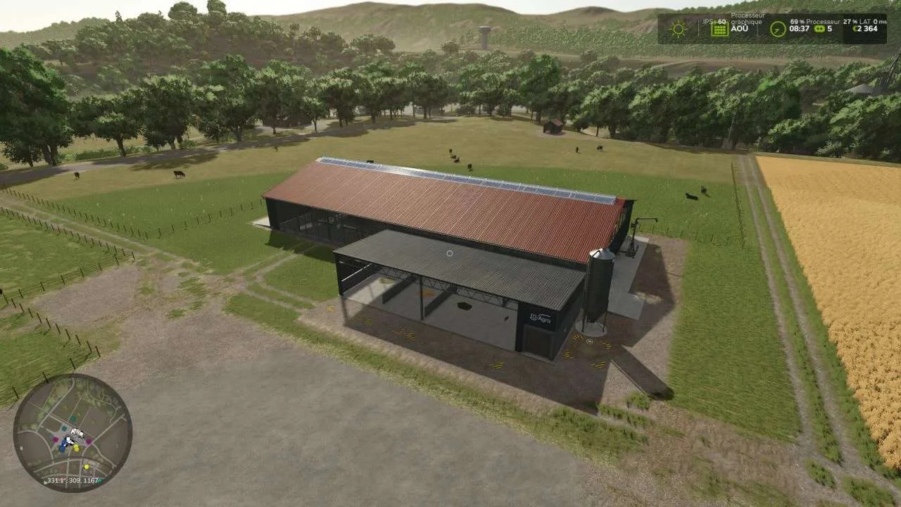 FS25 Cow barn with feeding robot v1.0 Objects Mod FS25 Mod Free Download
