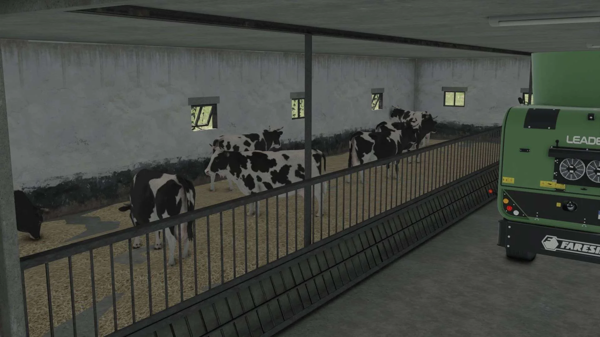 FS25 Cow Barn With Garages v1.0.0.1 Objects Mod FS25 Mod Free Download