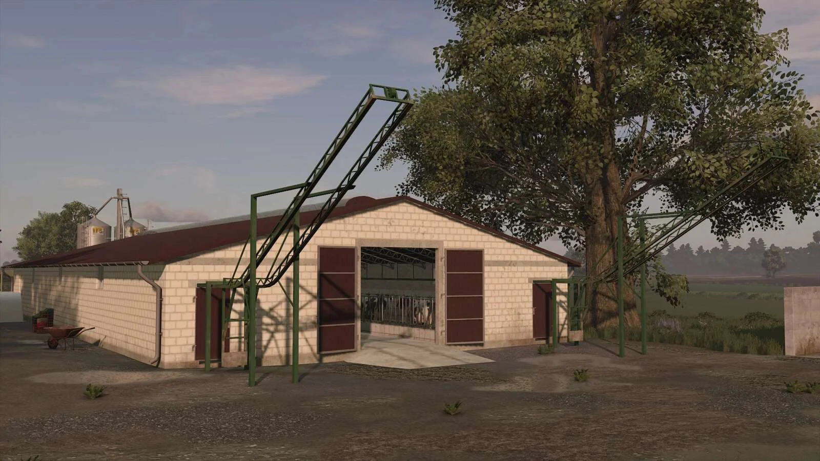 FS25 Cow Barn With Manure Conveyor v1.0 Objects Mod FS25 Mod Free Download