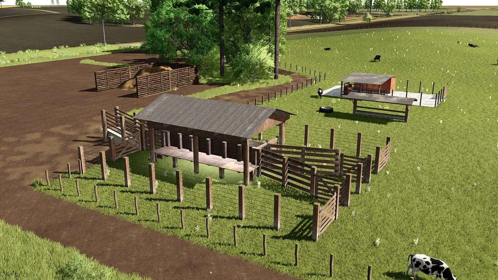 FS25 Cow Pasture With Milking Barn v1.0.0.1 Objects Mod FS25 Mod Free Download