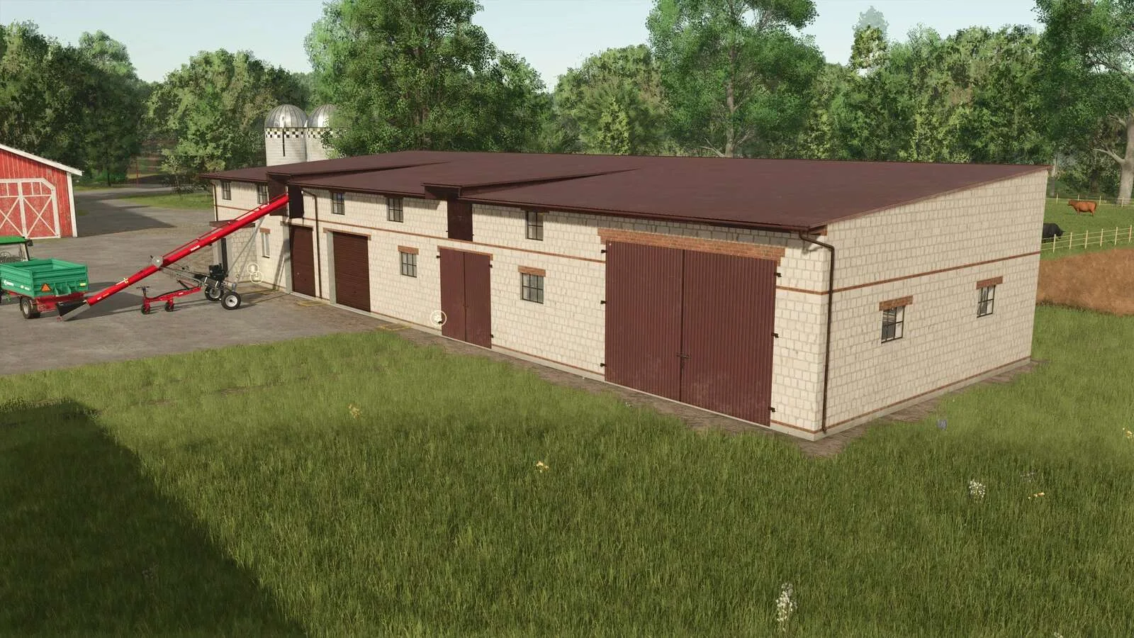 FS25 Cowshed With Garage v1.0 Objects Mod FS25 Mod Free Download