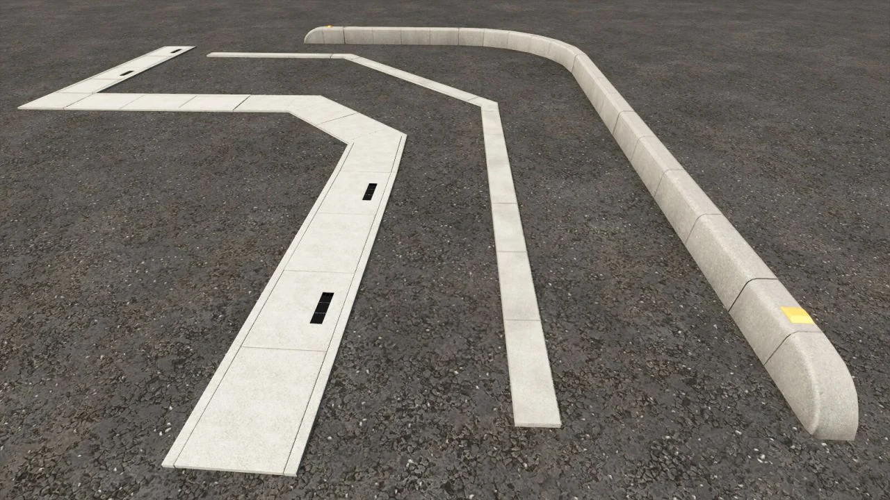 FS25 Curbstone Fence Pack V1.1 Objects Mod FS25 Mod Free Download