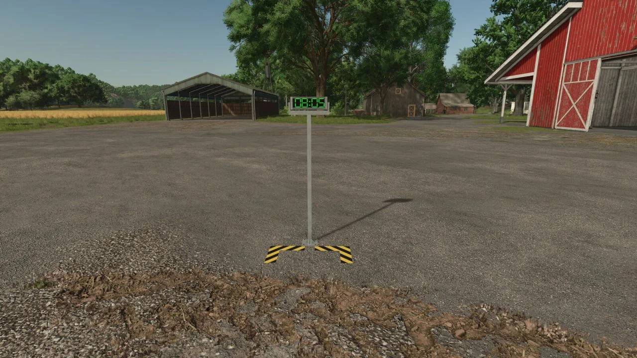 FS25 Digital Clock V1.0 Objects Mod FS25 Mod Free Download