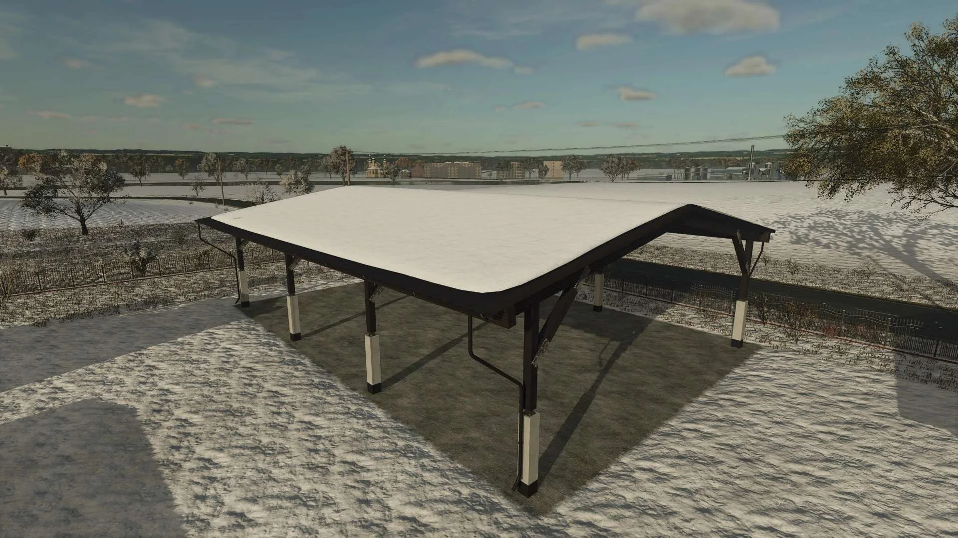 FS25 Drakurza Long Shed v1.0 Objects Mod FS25 Mod Free Download