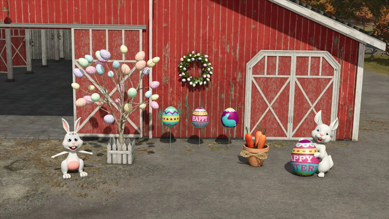 FS25 Easter Decorations V1.0 Objects Mod FS25 Mod Free Download