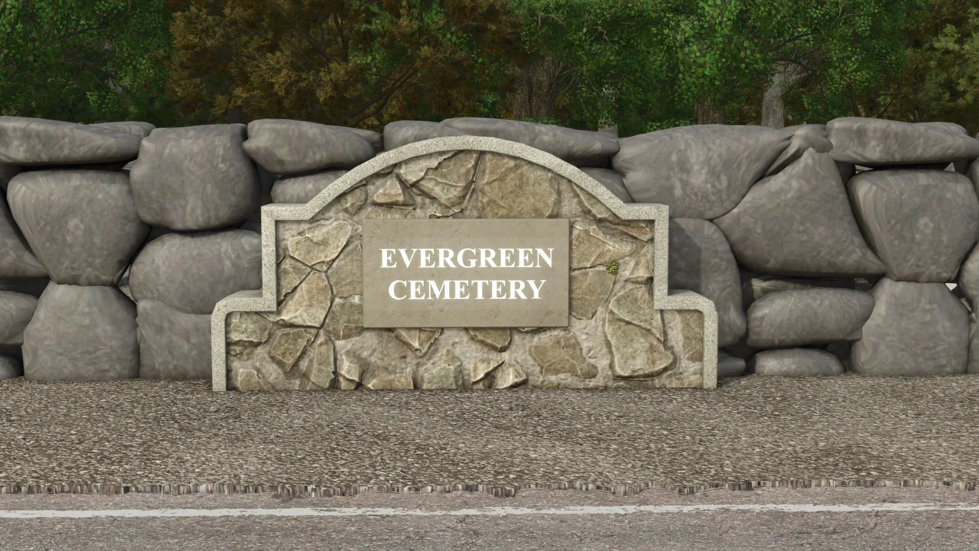 FS25 Evergreen Cemetery V1.0 Objects Mod FS25 Mod Free Download