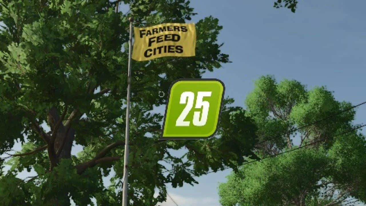 FS25 Farmer Feed Cities Flag v1.0 Objects Mod FS25 Mod Free Download