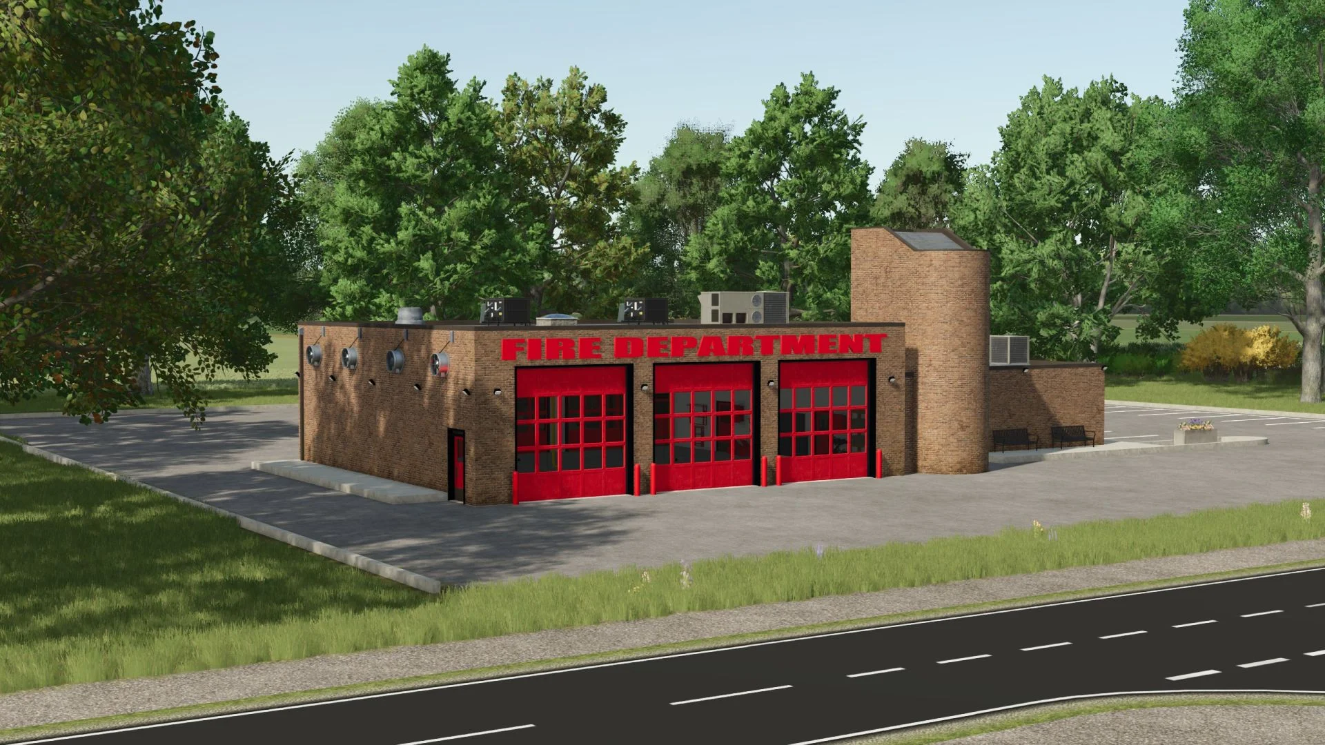FS25 Fire station V1.0 Objects Mod FS25 Mod Free Download