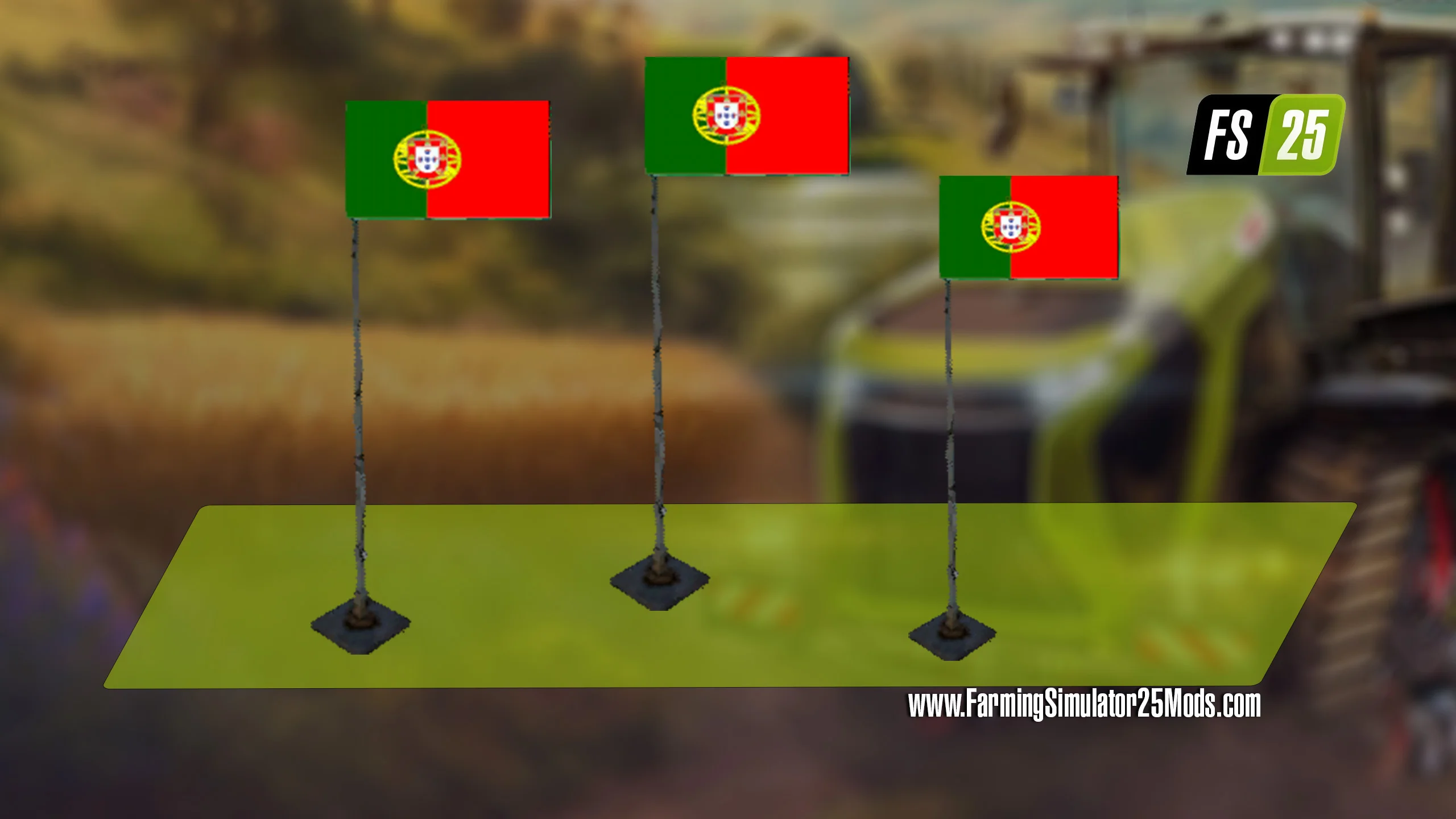 FS25 FLAG PORTUGAL v1.0 Objects Mod FS25 Mod Free Download