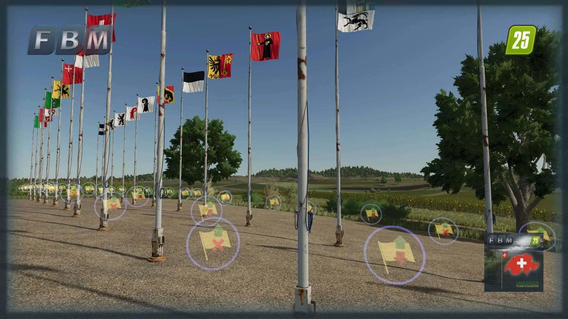 FS25 Flags Package CH v1.0 Objects Mod FS25 Mod Free Download