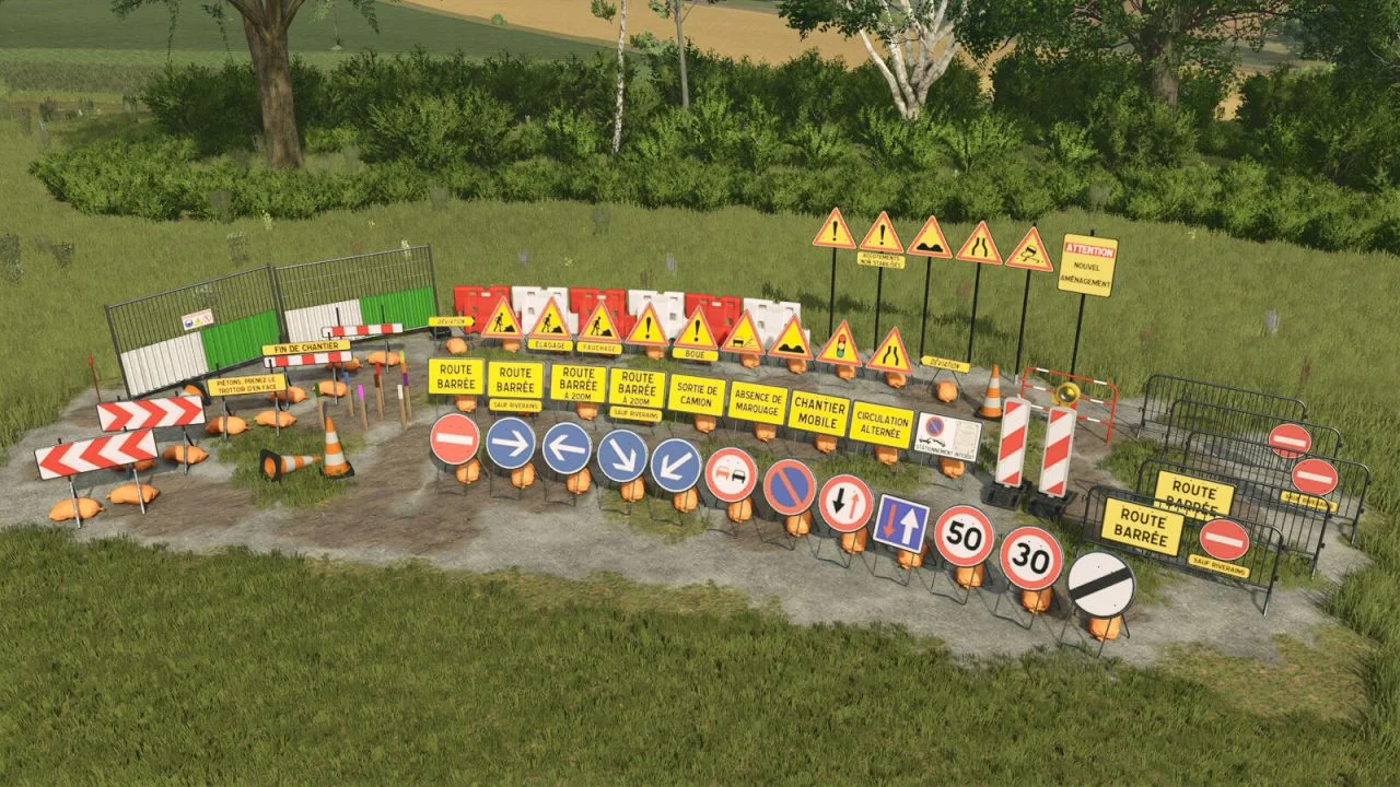 FS25 French Temporary Marking V1.0 Objects Mod FS25 Mod Free Download