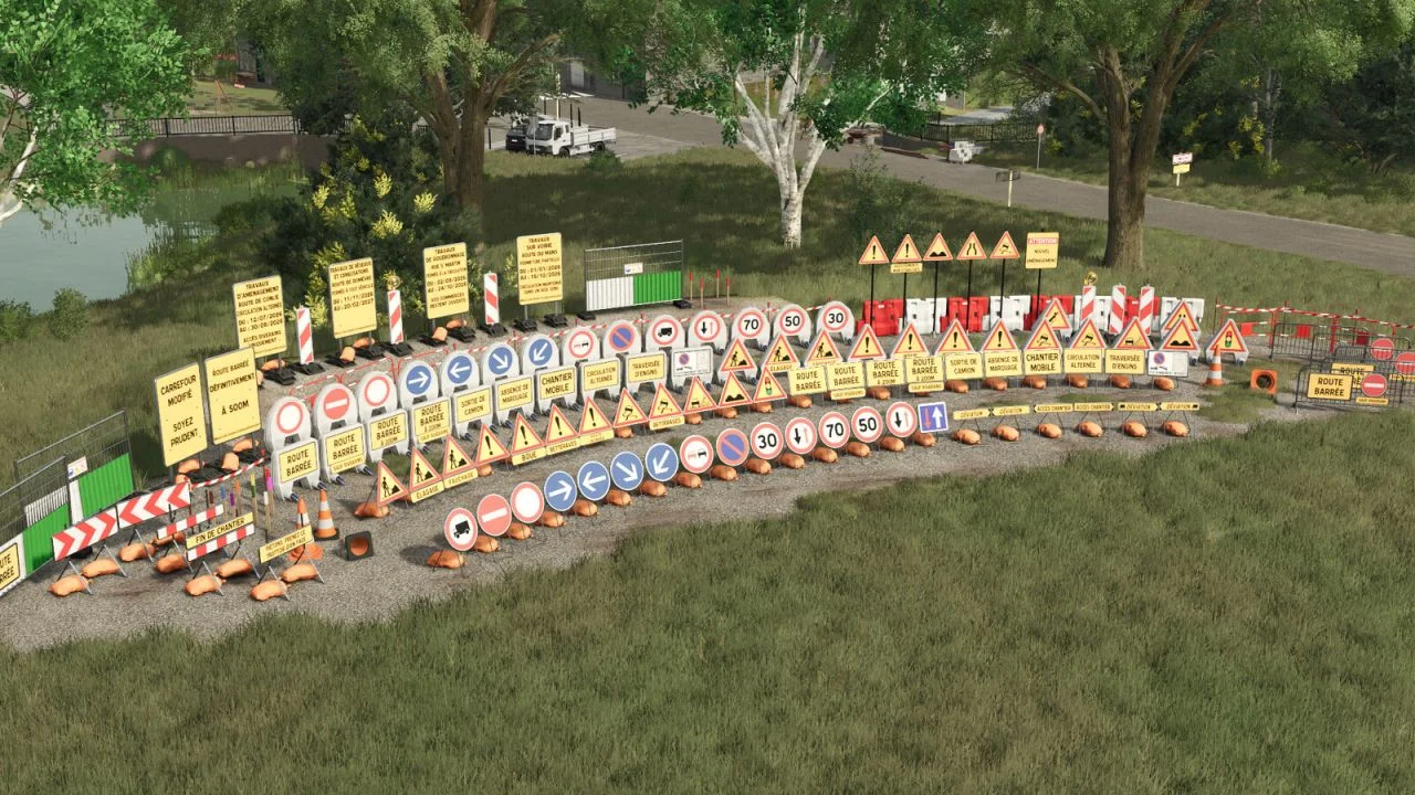 FS25 French Temporary Marking V2.0 Objects Mod FS25 Mod Free Download