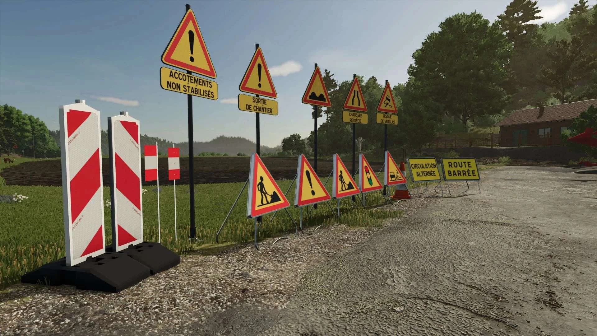 FS25 French Temporary Signs v1.0 Objects Mod FS25 Mod Free Download