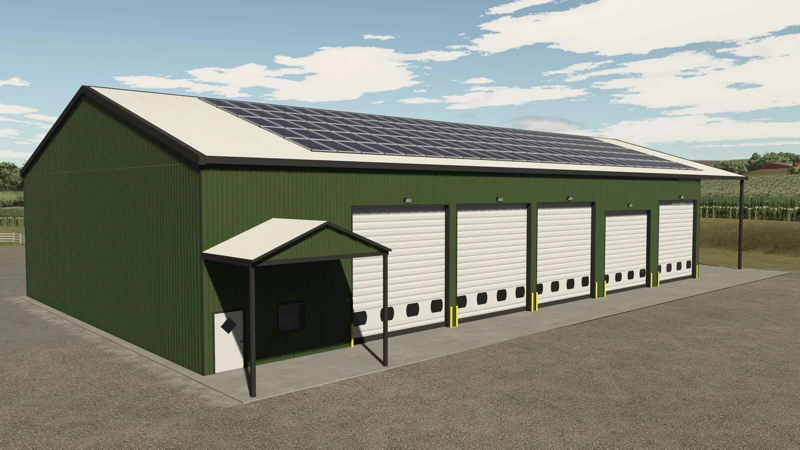 FS25 Garage With Solar Panels v1.0 Objects Mod FS25 Mod Free Download