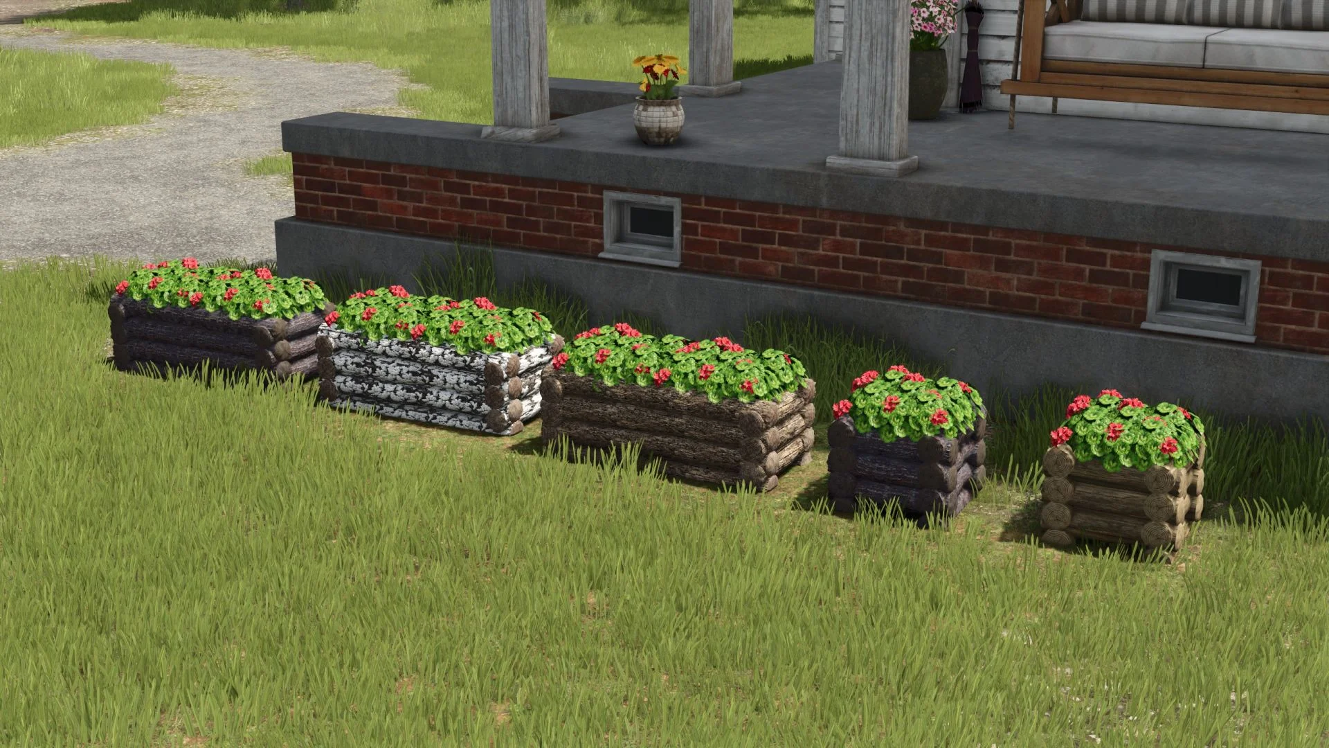 FS25 Geranium planting box made of wood V1.0 Objects Mod FS25 Mod Free Download