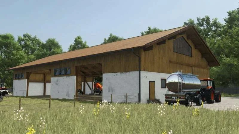 FS25 German Cow Barn v1.0 Objects Mod FS25 Mod Free Download
