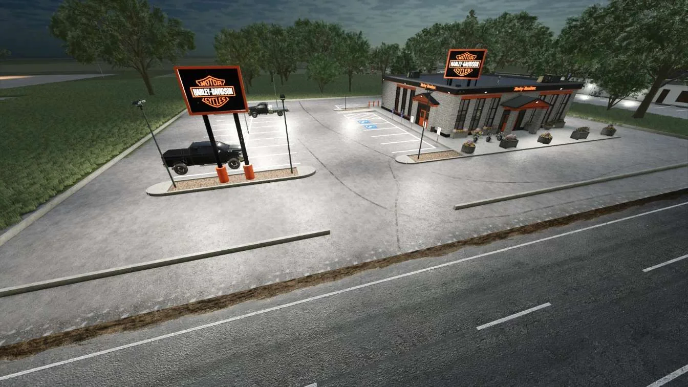 FS25 Harley Davidson Dealership v1.0 Objects Mod FS25 Mod Free Download