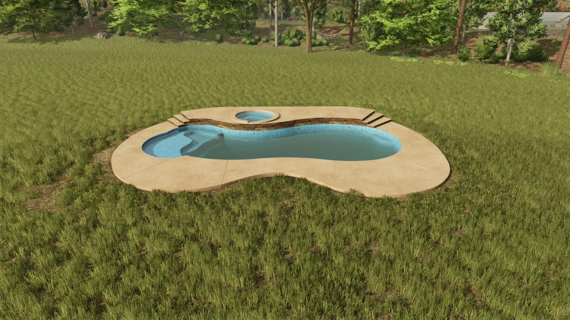 FS25 Home Swimming Pool V1.0 Objects Mod FS25 Mod Free Download