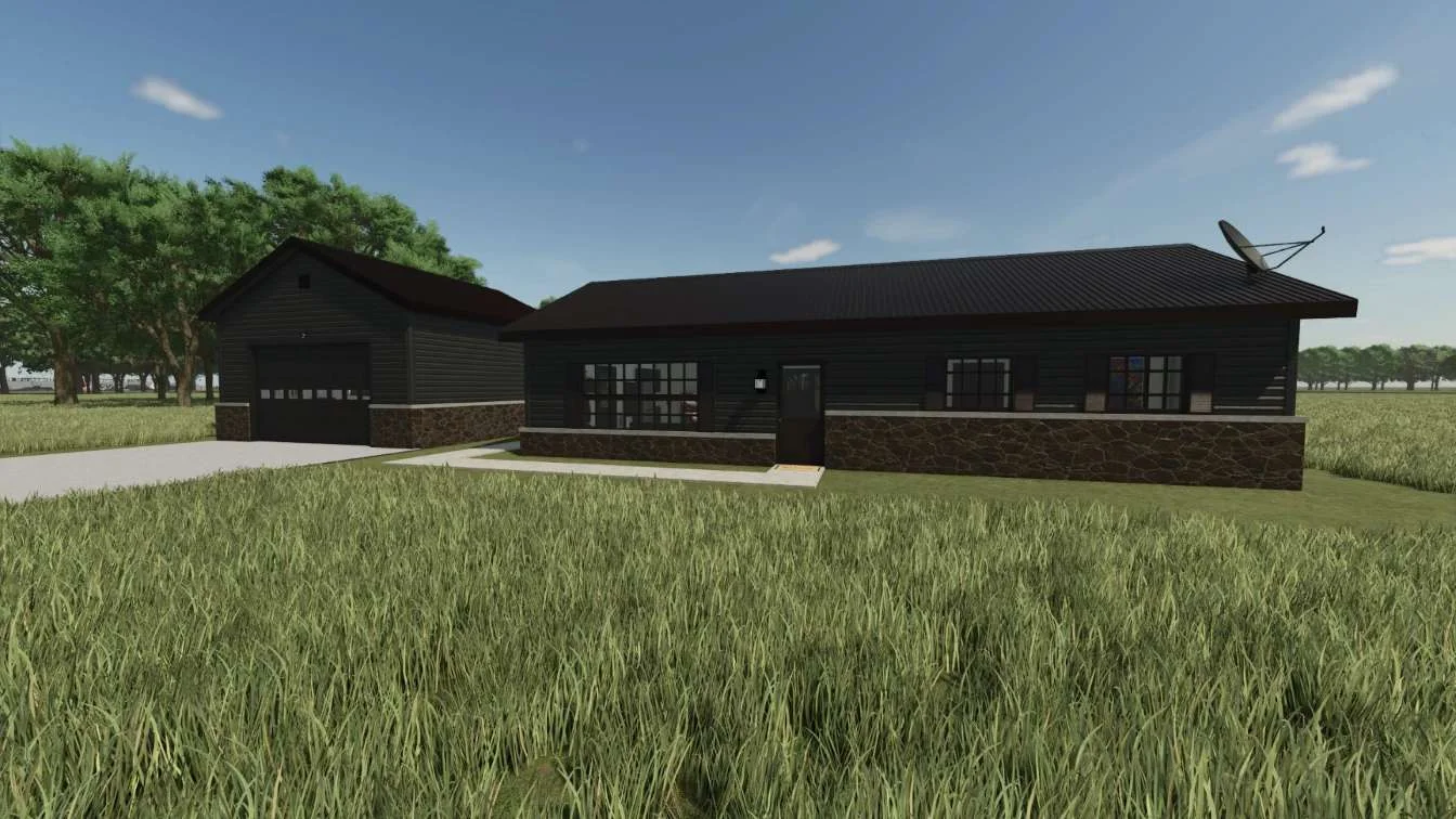FS25 House 3 Bed 22 Bath Ranch v1.0 Objects Mod FS25 Mod Free Download