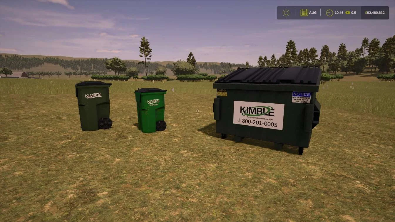 FS25 Kimble Trash Pack v1.0 Objects Mod FS25 Mod Free Download
