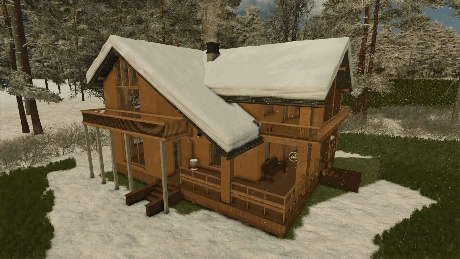 FS25 Large Mountain House v1.0 Objects Mod FS25 Mod Free Download