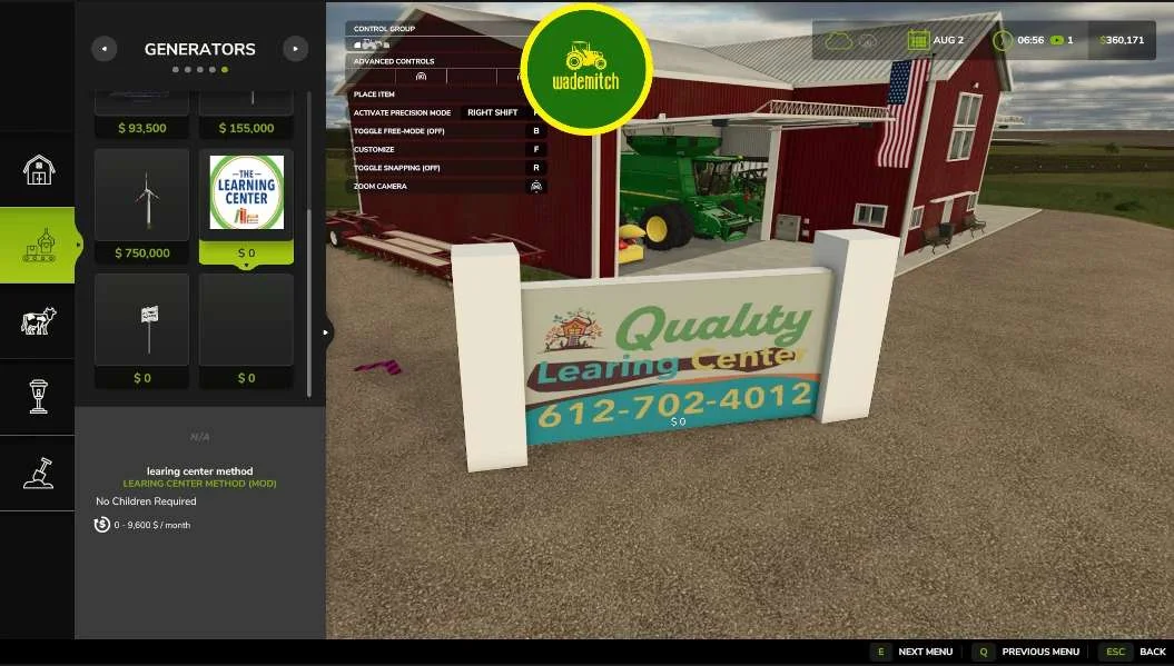 FS25 Learing Center Subsidy Method v1.0 Objects Mod FS25 Mod Free Download