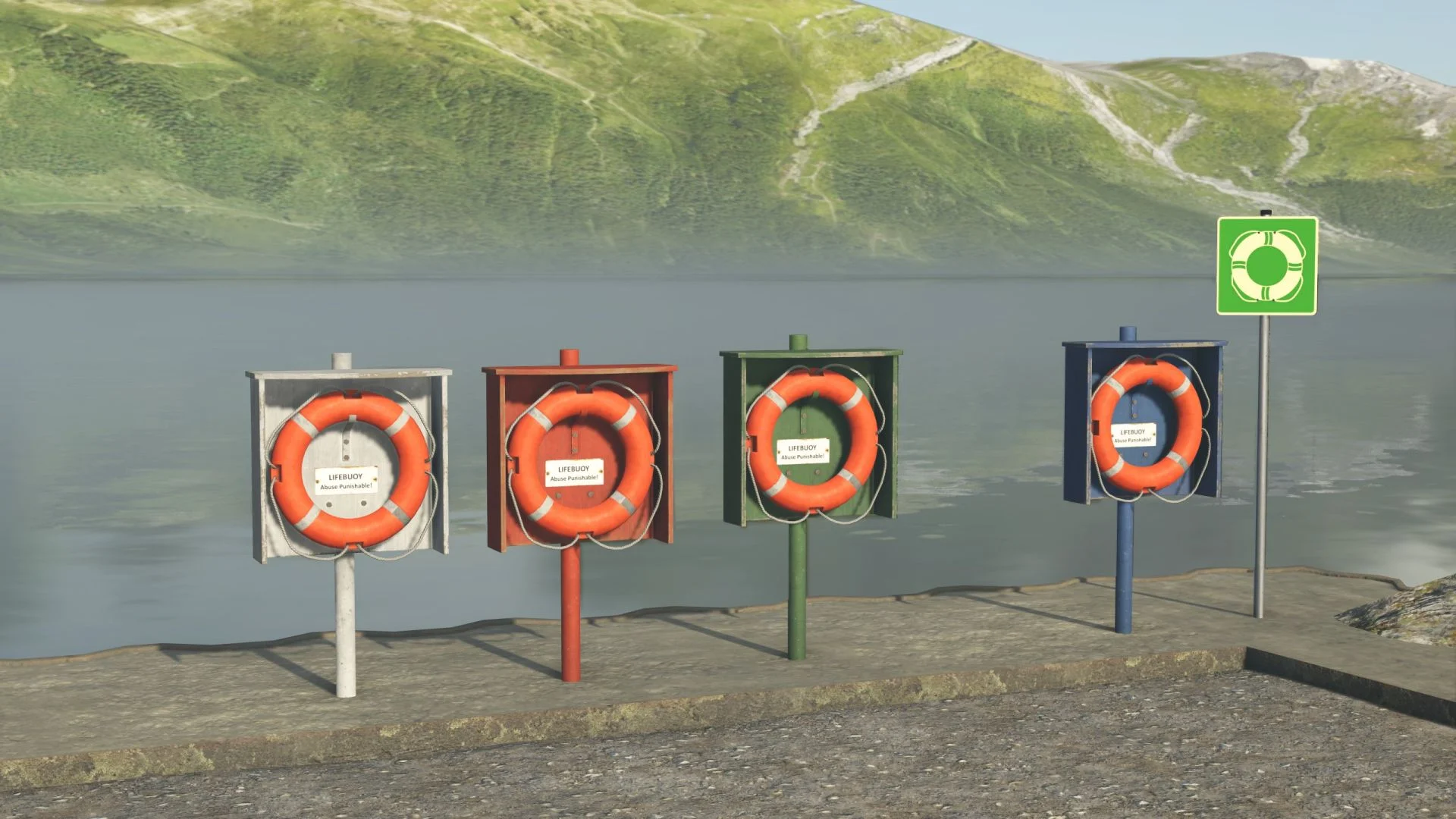 FS25 Lifebuoys and shield V1.0 Objects Mod FS25 Mod Free Download