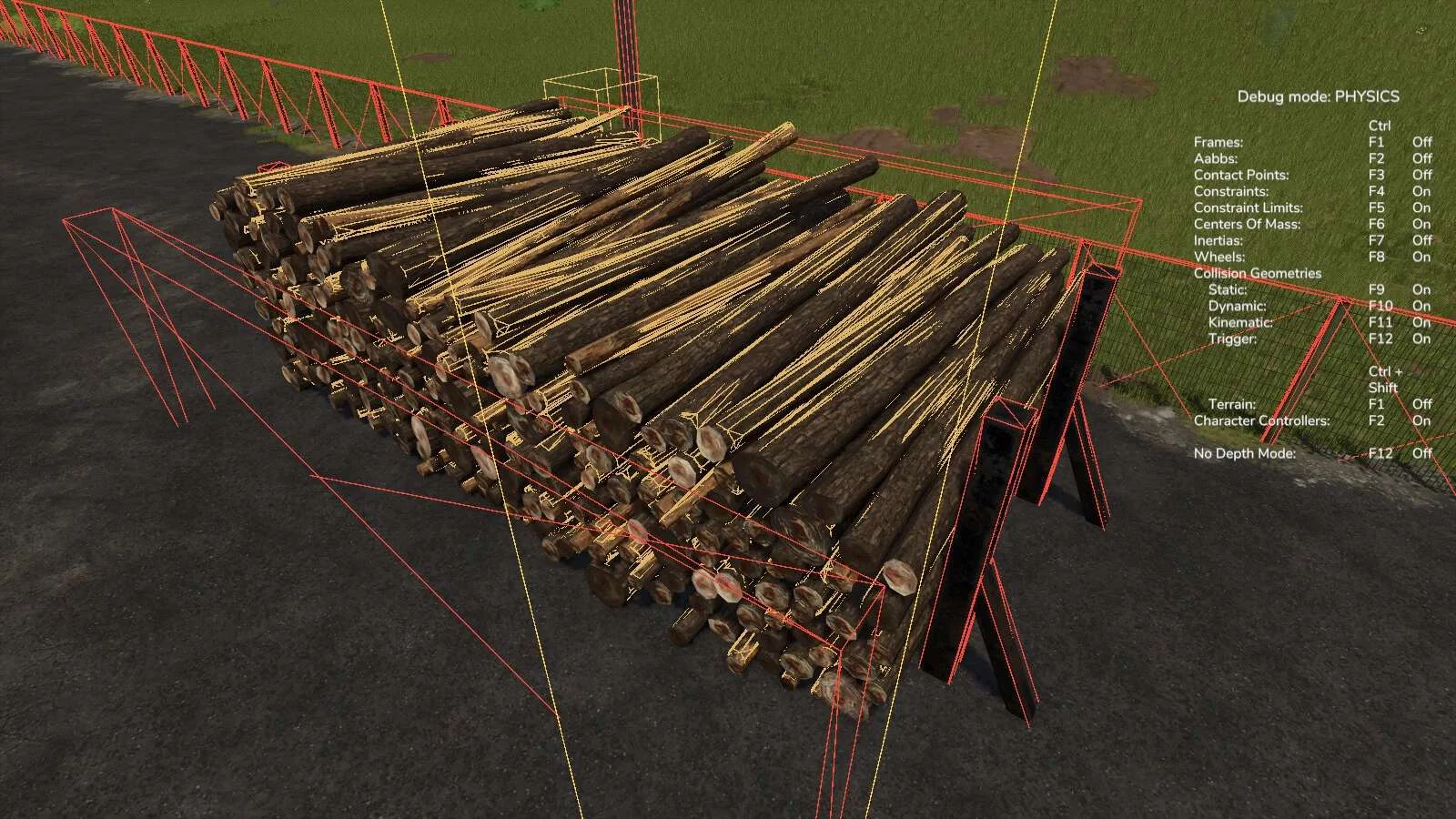 FS25 Log Piling Area With Invisible Wall v1.0 Objects Mod FS25 Mod Free Download