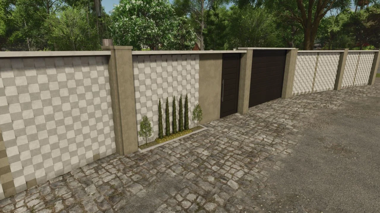 FS25 Modern Wall Set V1.0 Objects Mod FS25 Mod Free Download