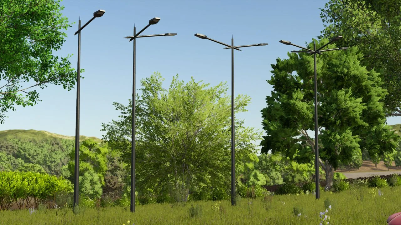 FS25 Moderns Street Lamps V1.2 Objects Mod FS25 Mod Free Download