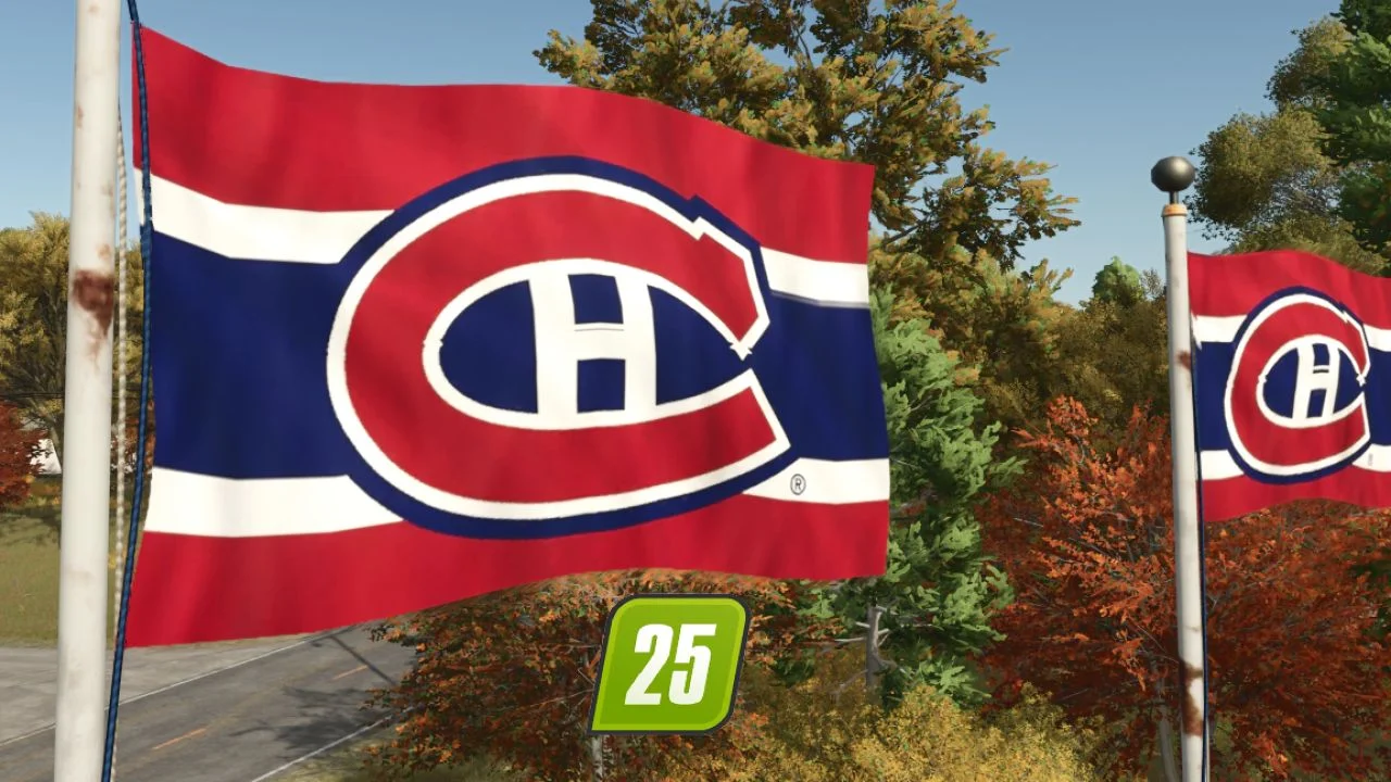 FS25 Montreal Canadian Hockey flag V1.0 Objects Mod FS25 Mod Free Download