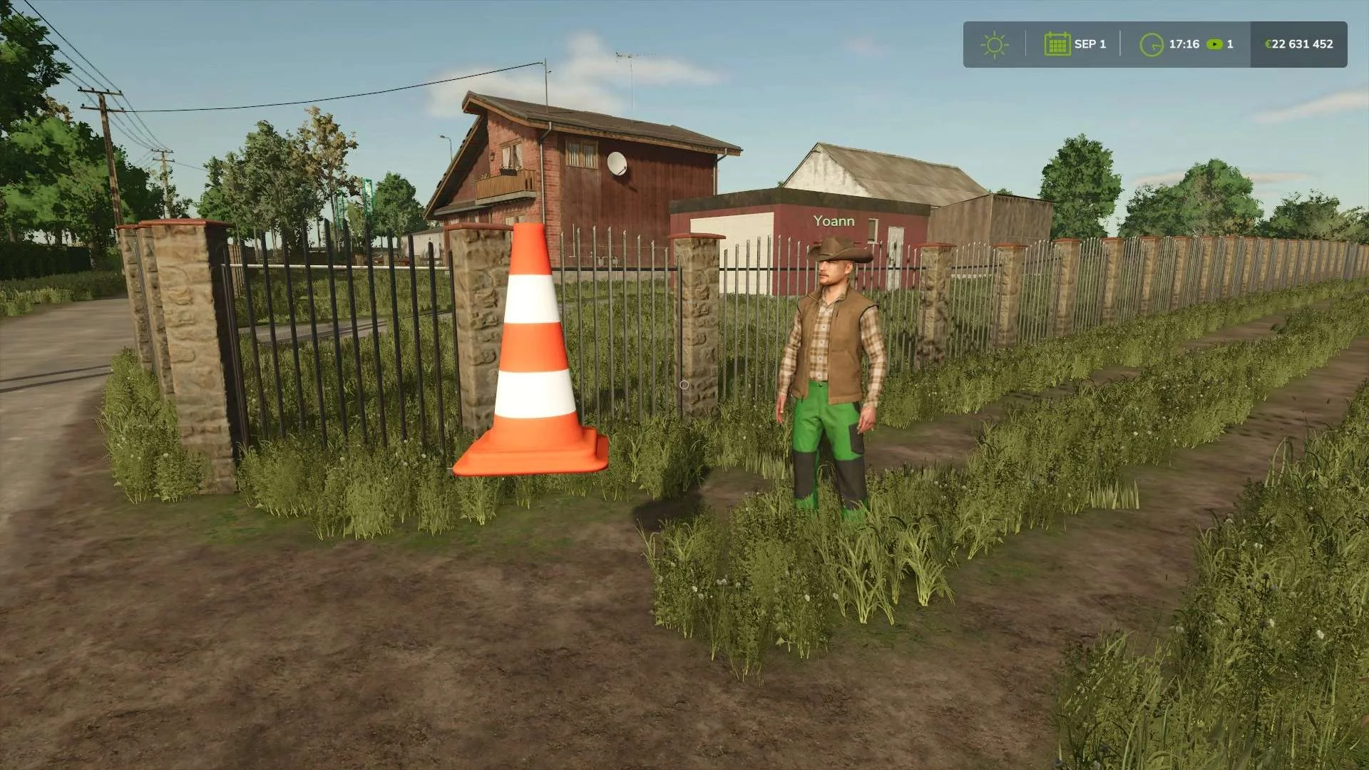 FS25 Movable traffic cone v1.0 Objects Mod FS25 Mod Free Download