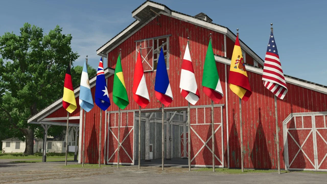 FS25 Nations Flags V1.0 Objects Mod FS25 Mod Free Download