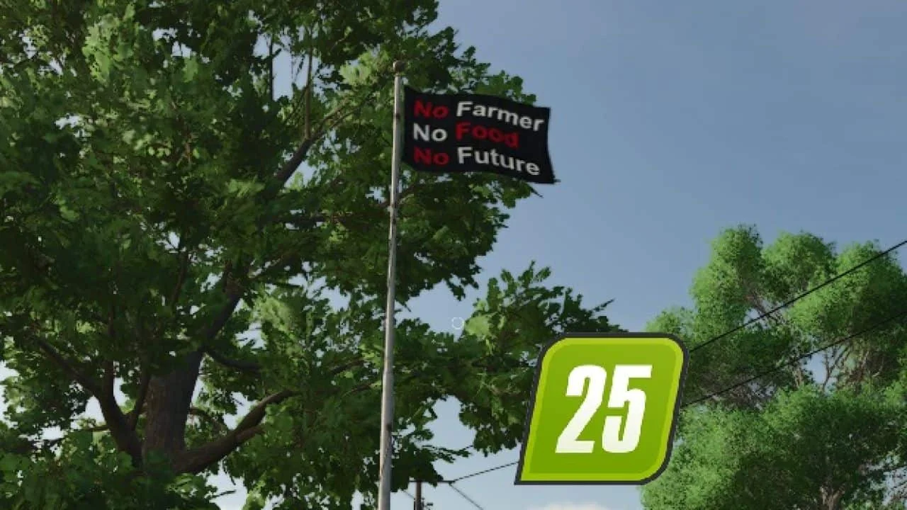 FS25 No Farmer No Food No Future Flag v1.0 Objects Mod FS25 Mod Free Download
