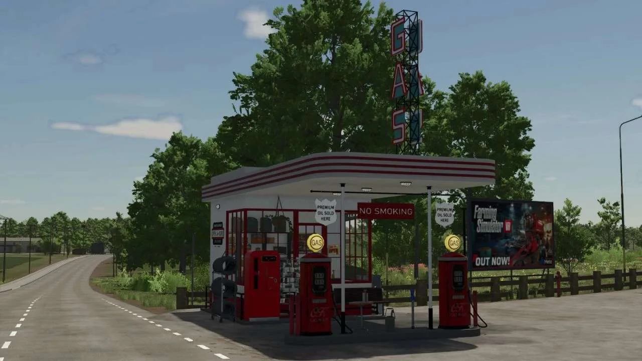 FS25 Old Gas Station v1.0 Objects Mod FS25 Mod Free Download