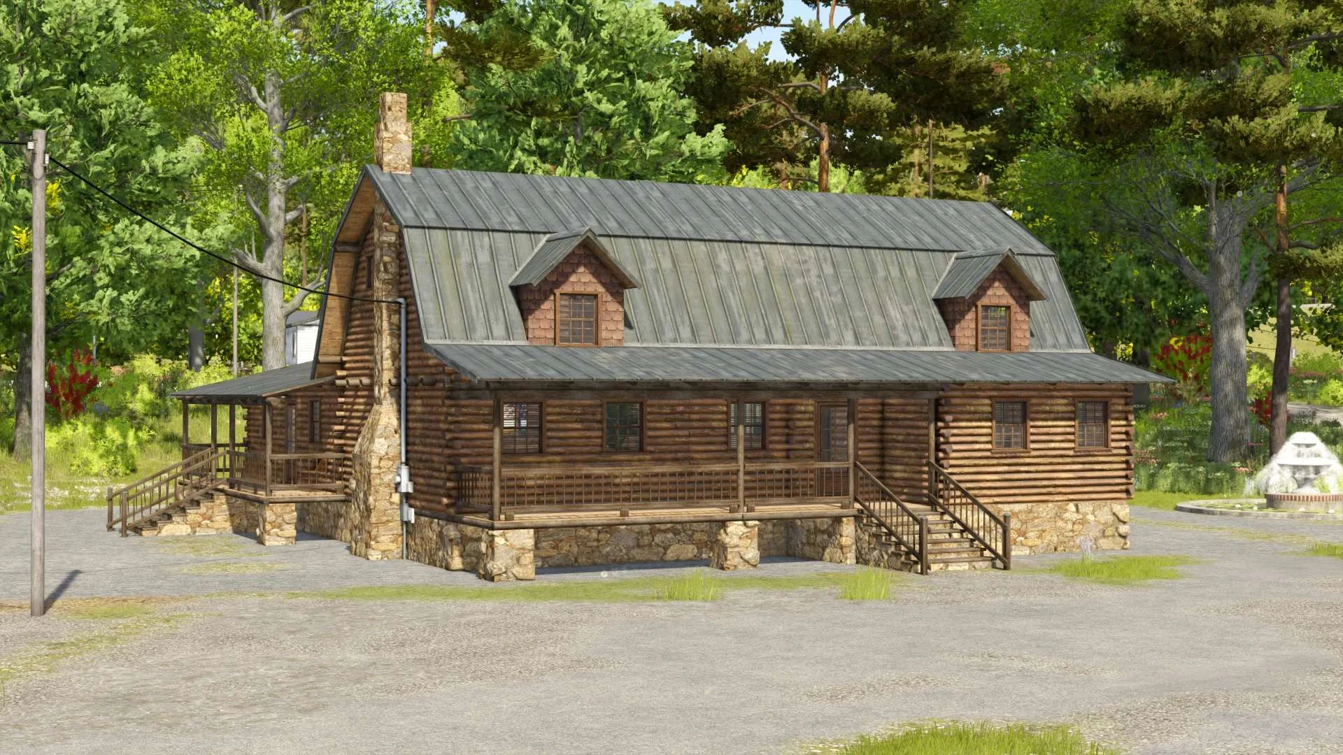 FS25 Old Log House V1.1 Objects Mod FS25 Mod Free Download