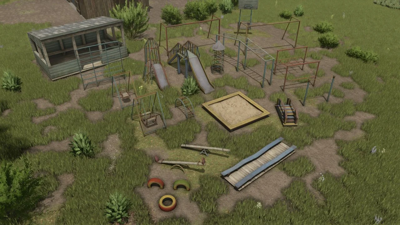 FS25 Old Playground Decorations V1.0 Objects Mod FS25 Mod Free Download