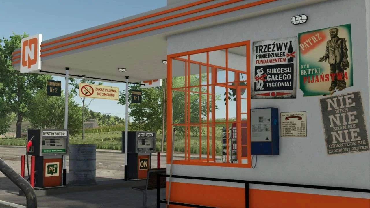 FS25 Old Polish CPN Gas Station v1.2 Objects Mod FS25 Mod Free Download