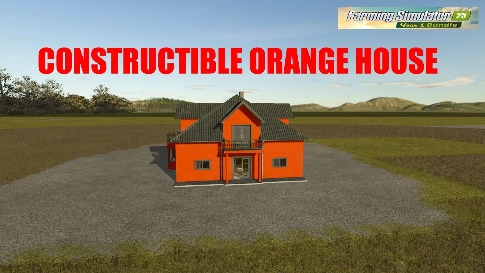 FS25 ORANGE HOUSE TO BUILD v1.0 Objects Mod FS25 Mod Free Download
