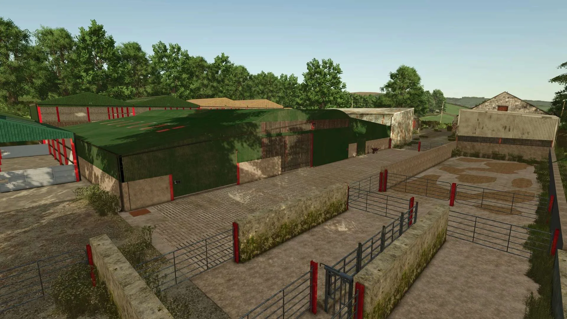 FS25 Pack Of Large Cattle Sheds v1.0 Objects Mod FS25 Mod Free Download