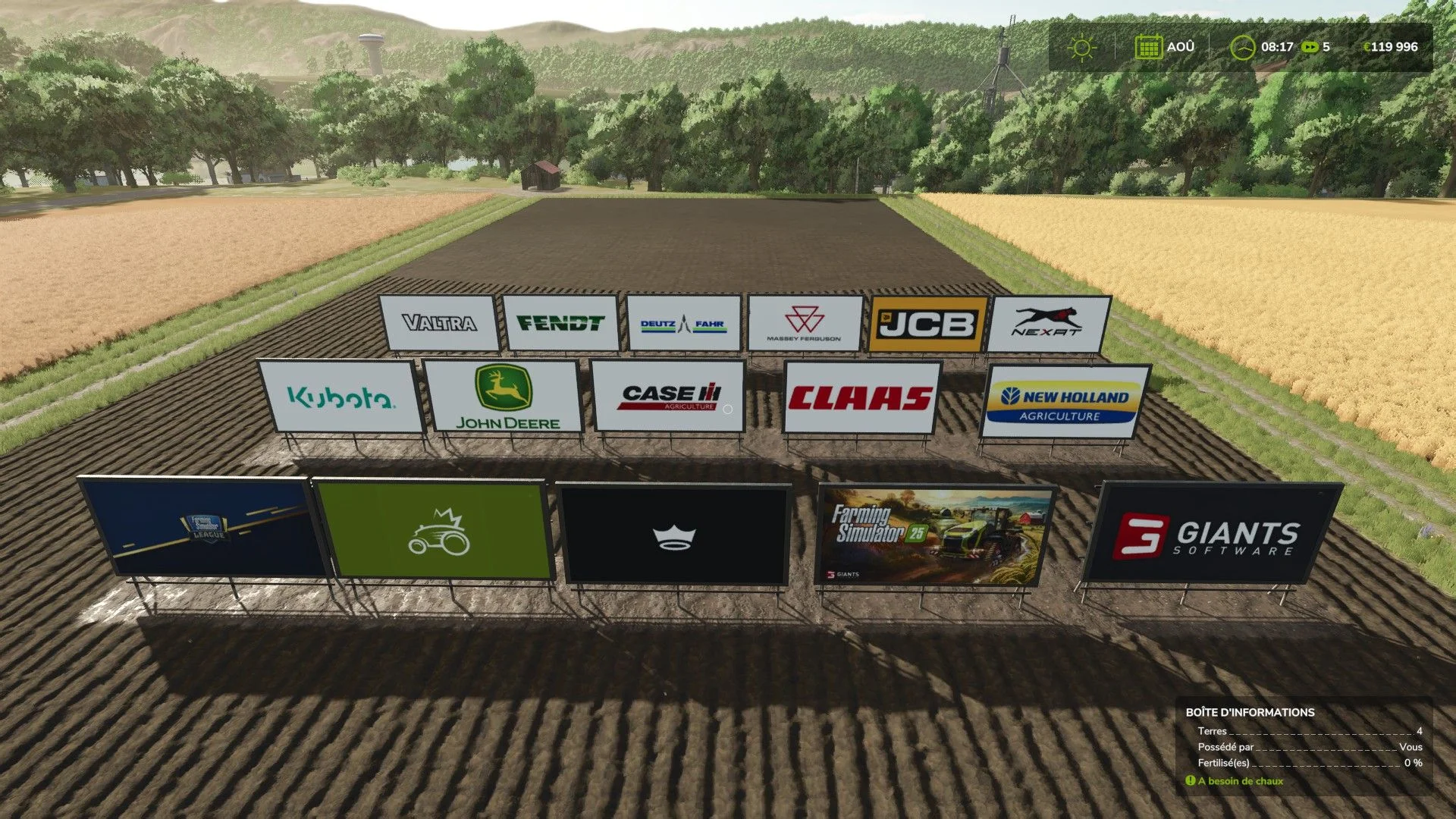 FS25 Placeable Ad Sign Brands V1.0 Objects Mod FS25 Mod Free Download
