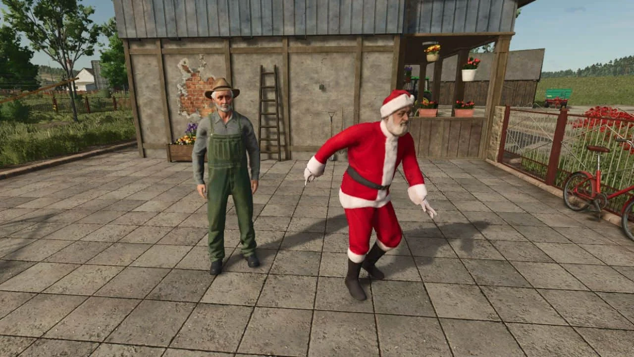 FS25 Placeable Animated Santa Claus Decoration v1.0 Objects Mod FS25 Mod Free Download