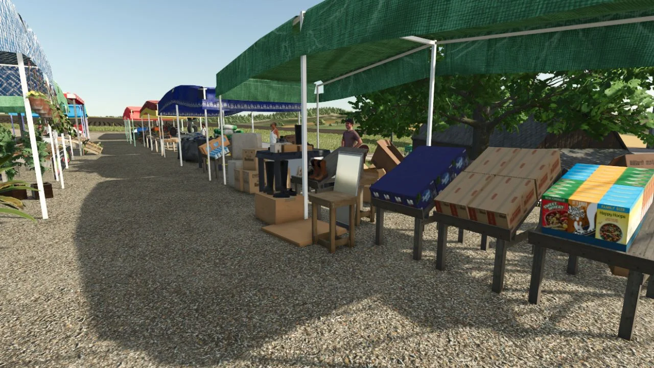 FS25 Placeable Market Decoration v1.0 Objects Mod FS25 Mod Free Download