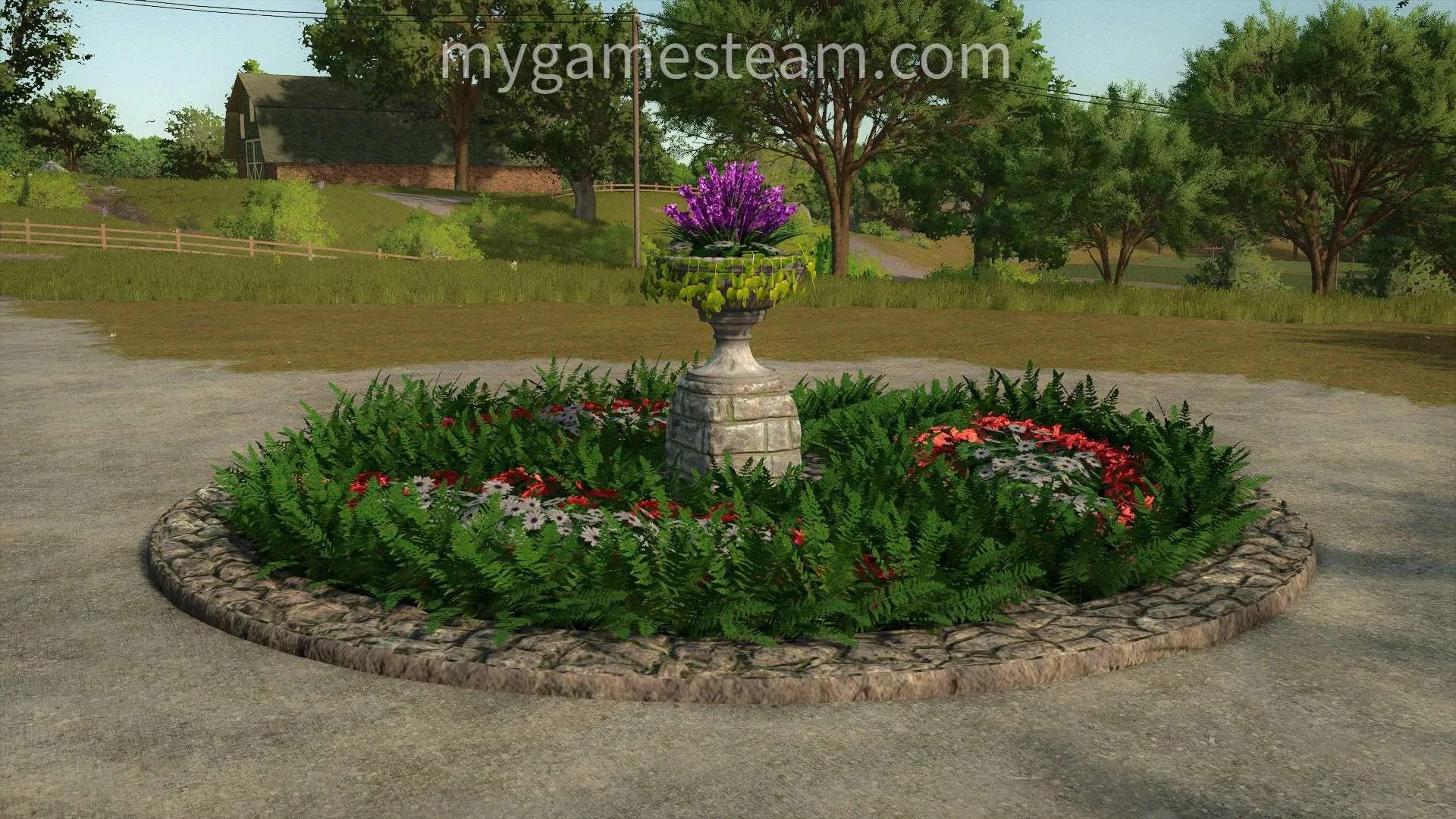 FS25 Round flower bed V1.0 Objects Mod FS25 Mod Free Download