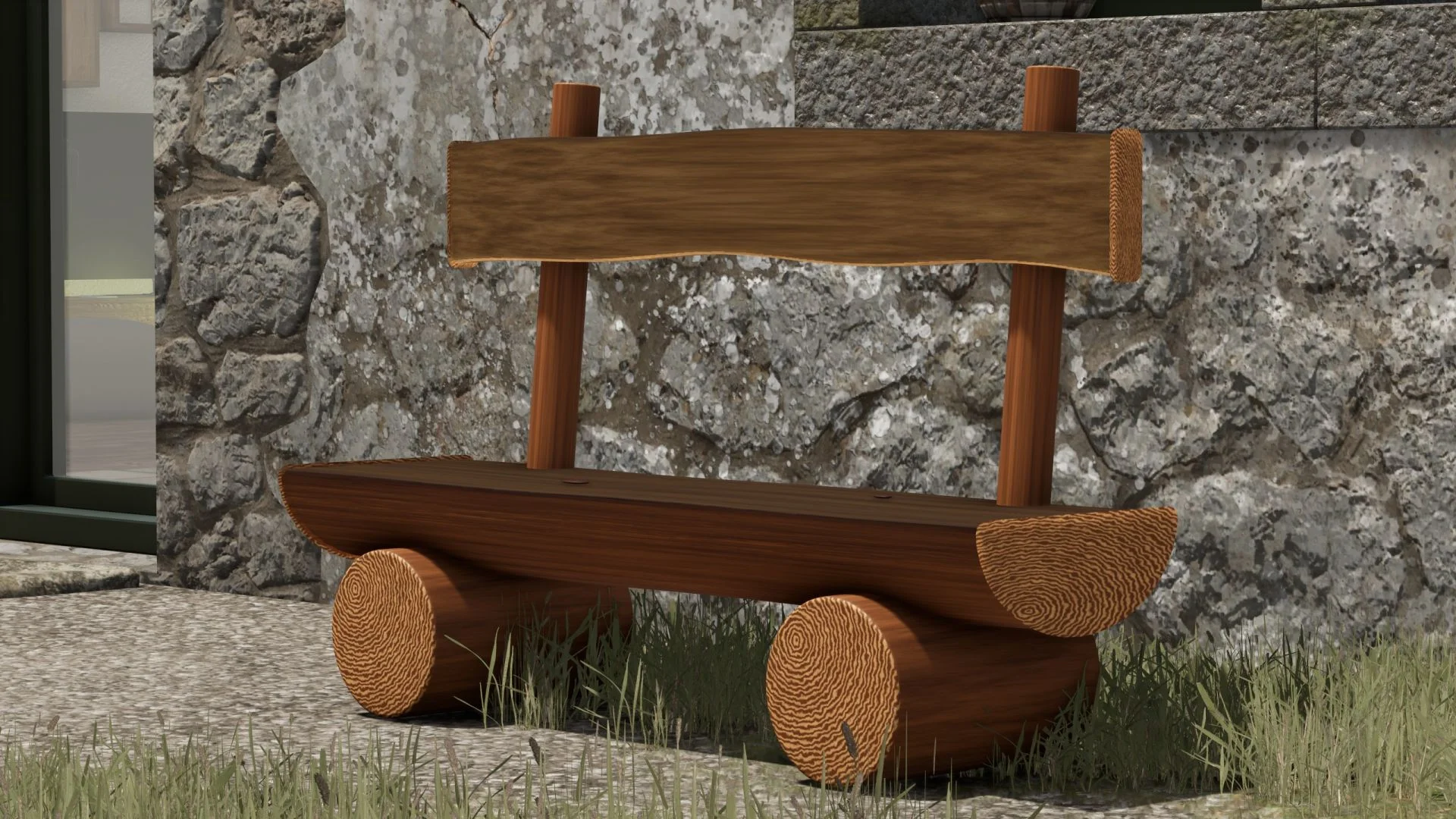 FS25 Rustic Bench V1.0 Objects Mod FS25 Mod Free Download