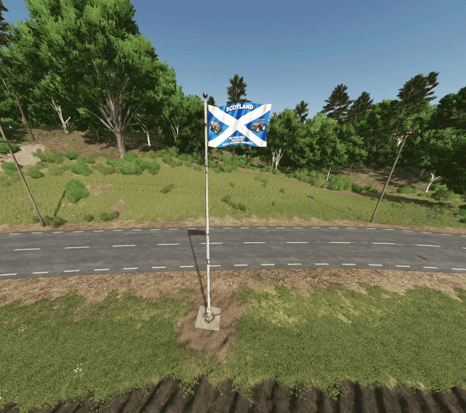 FS25 Scotish Flag pole v1.0 Objects Mod FS25 Mod Free Download