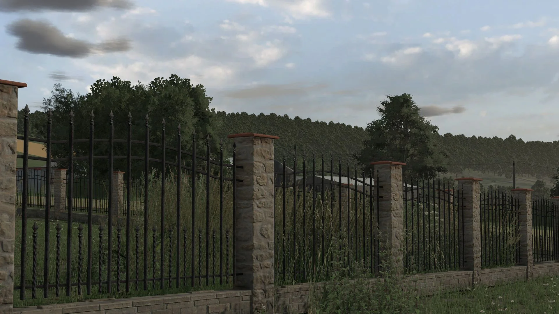 FS25 Stone Fence V1.0 Objects Mod FS25 Mod Free Download