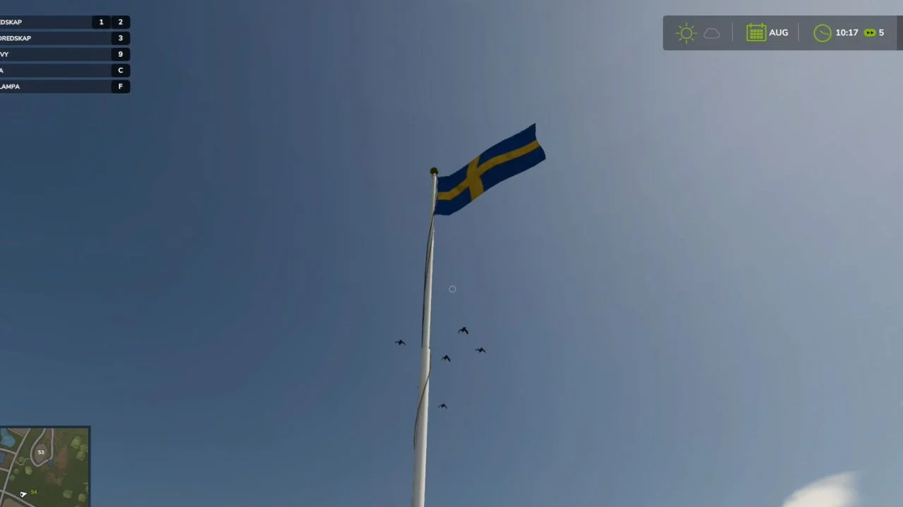 FS25 Swedish Flag V1.0 Objects Mod FS25 Mod Free Download